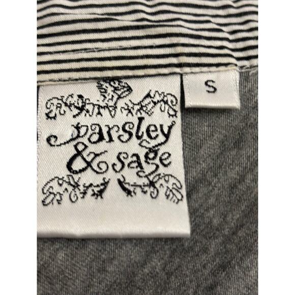 Parsley & Sage top, gray/white, small, patchwork, artsy, upcycled inspired - Picture 5 of 6